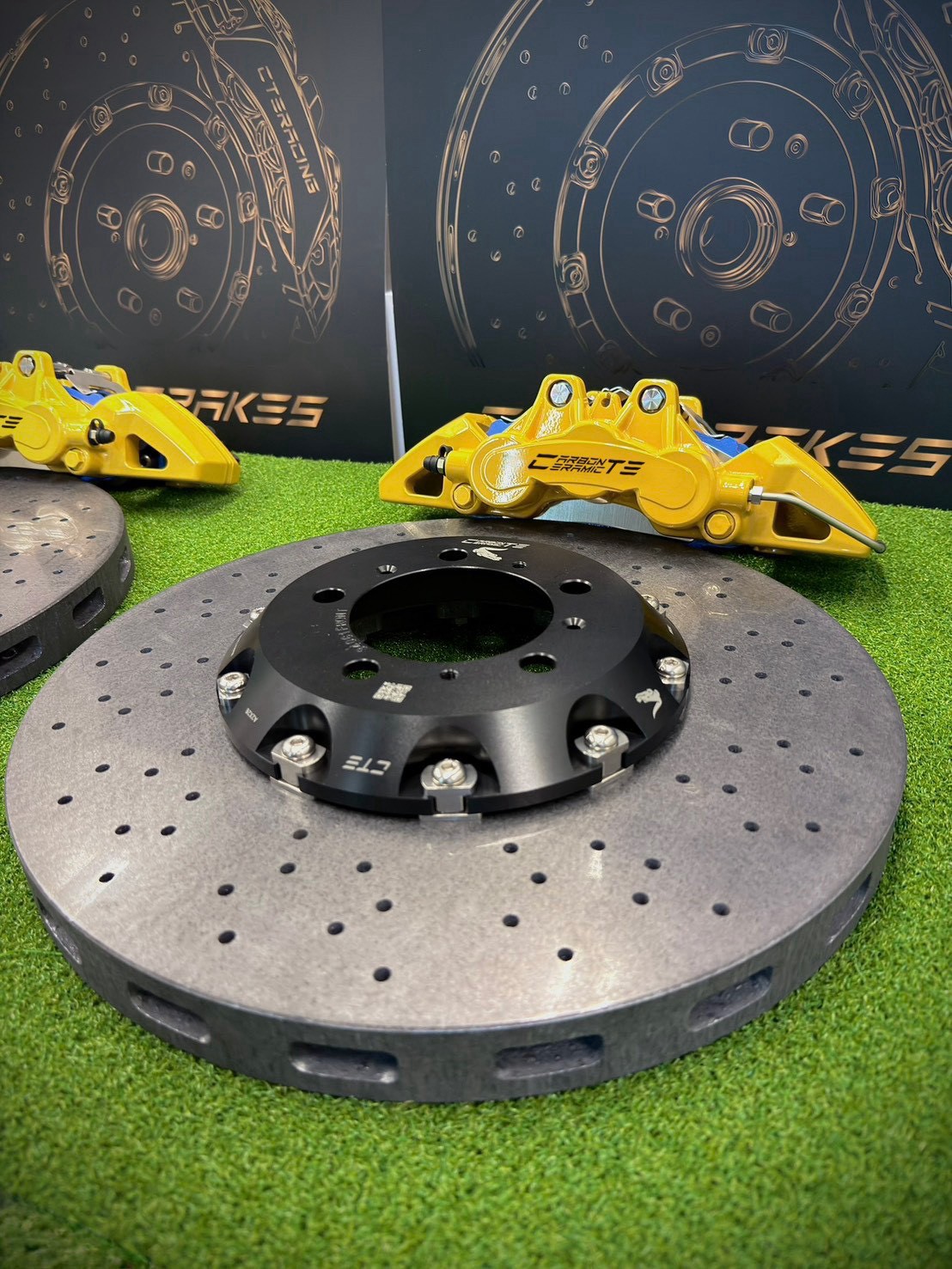 CTE RACING Classic Yellow brake caliper fitted to a Porsche 911 (992) Carrera T